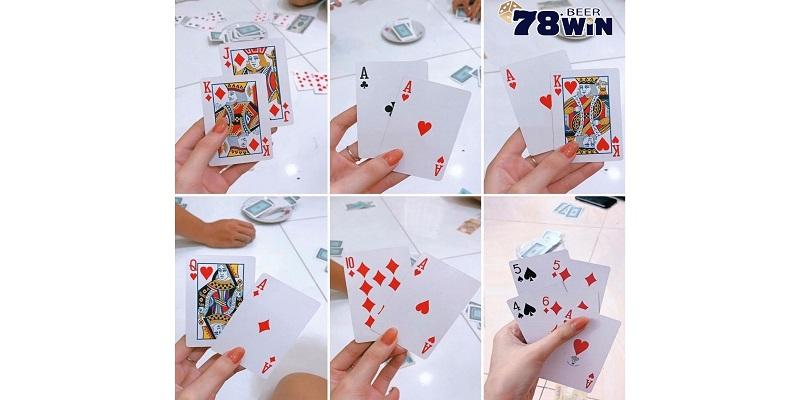 A collage of a hand holding a deck of cards

Description automatically generated